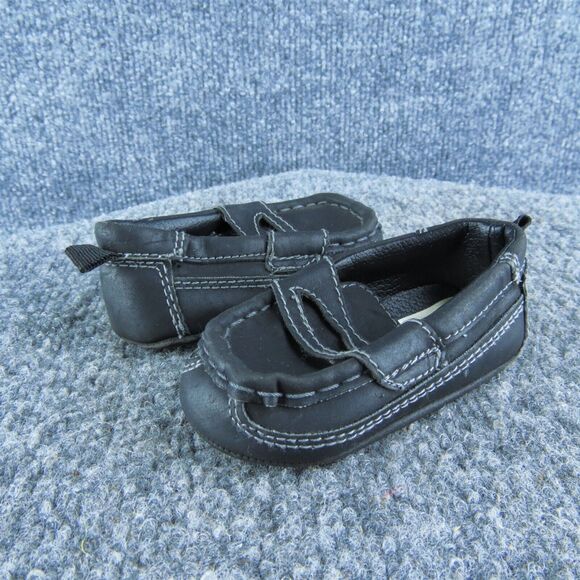 Baby Gap Boys Loafer Size T 3-6 Month Medium Shoes Black‎ Synthetic Slip On - Picture 1 of 5